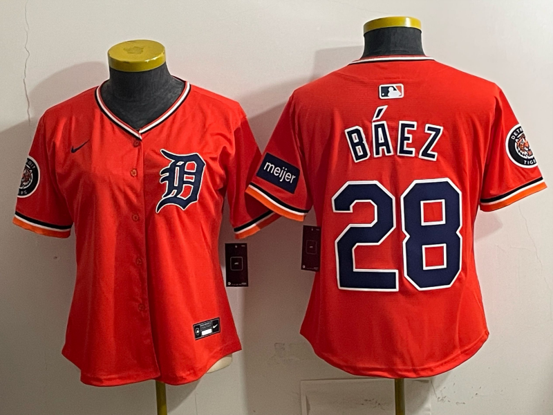 youth Detroit Tigers #28 Baez orange Nike 2026 MLB Jersey 0404003